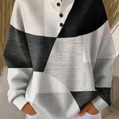 Colour Block Patchwork Knit Sweater Women - View 2
