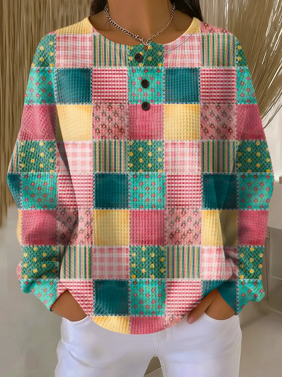 Colour Block Patchwork Knit Sweater Women - View 20