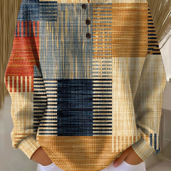Colour Block Patchwork Knit Sweater Women - View 3