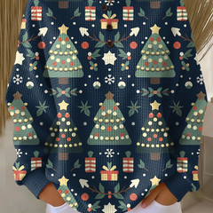 Colour Block Patchwork Knit Sweater Women - View 8