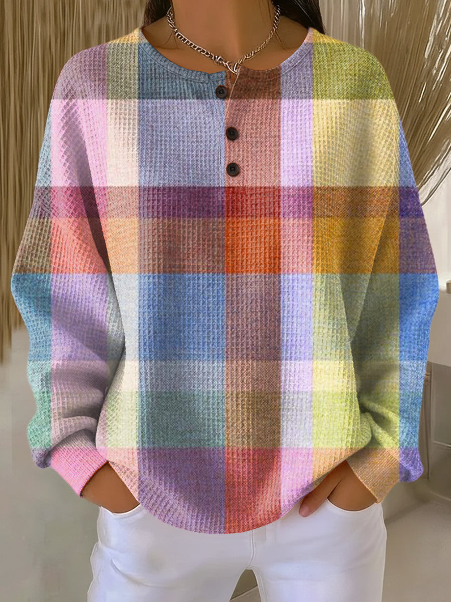 Colour Block Patchwork Knit Sweater Women - View 9