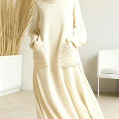 Turtleneck Sweater Dress Women Maxi - View 2