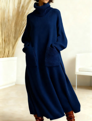 Turtleneck Sweater Dress Women Maxi - View 4