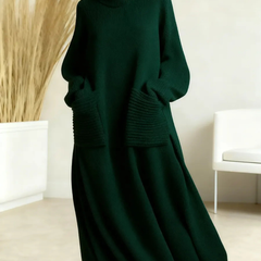 Turtleneck Sweater Dress Women Maxi - View 5