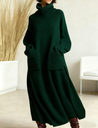 Turtleneck Sweater Dress Women Maxi - View 5