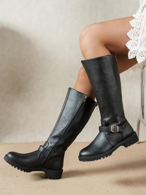 Wide Calf Knee High Boots Women Flat