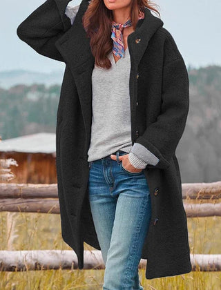Teddy Fleece Coat Women Longline - View 3