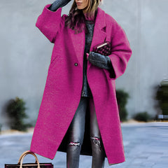 Oversized Wool Blend Long Coat Women - View 2