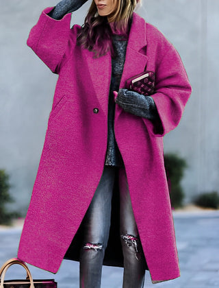 Oversized Wool Blend Long Coat Women - View 2