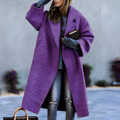Oversized Wool Blend Long Coat Women - View 3