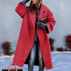 Oversized Wool Blend Long Coat Women - View 5