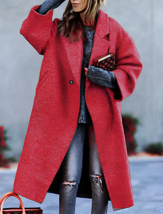 Oversized Wool Blend Long Coat Women - View 5