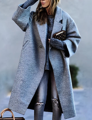 Oversized Wool Blend Long Coat Women - View 6