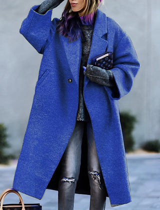 Oversized Wool Blend Long Coat Women - View 7