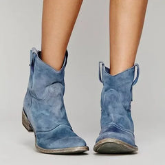 Slouch Suede Ankle Boots Women Western - View 3