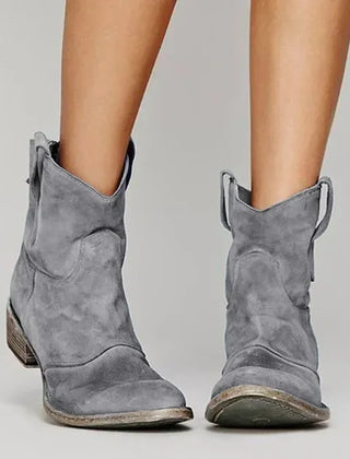 Slouch Suede Ankle Boots Women Western - View 4