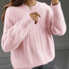 Fuzzy Mohair Crewneck Sweater Women - View 2