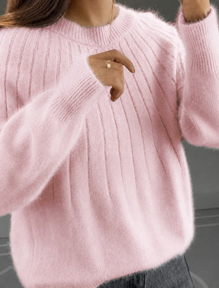 Fuzzy Mohair Crewneck Sweater Women - View 2