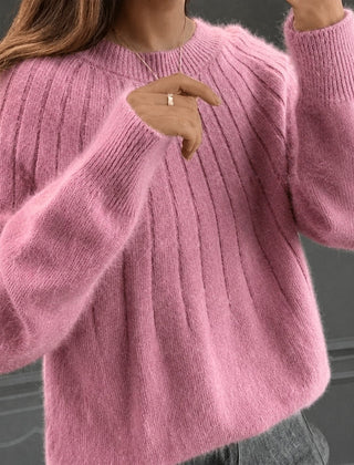 Fuzzy Mohair Crewneck Sweater Women - View 4