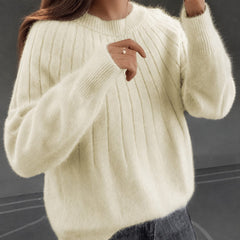 Fuzzy Mohair Crewneck Sweater Women - View 5