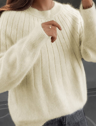 Fuzzy Mohair Crewneck Sweater Women - View 5