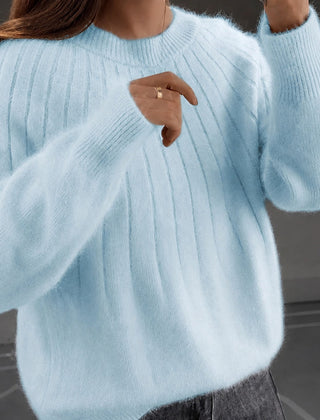 Fuzzy Mohair Crewneck Sweater Women - View 7