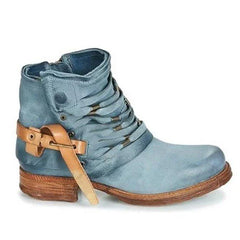 Buckle Strap Ankle Boots Women Distressed - View 2