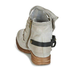 Buckle Strap Ankle Boots Women Distressed - View 3