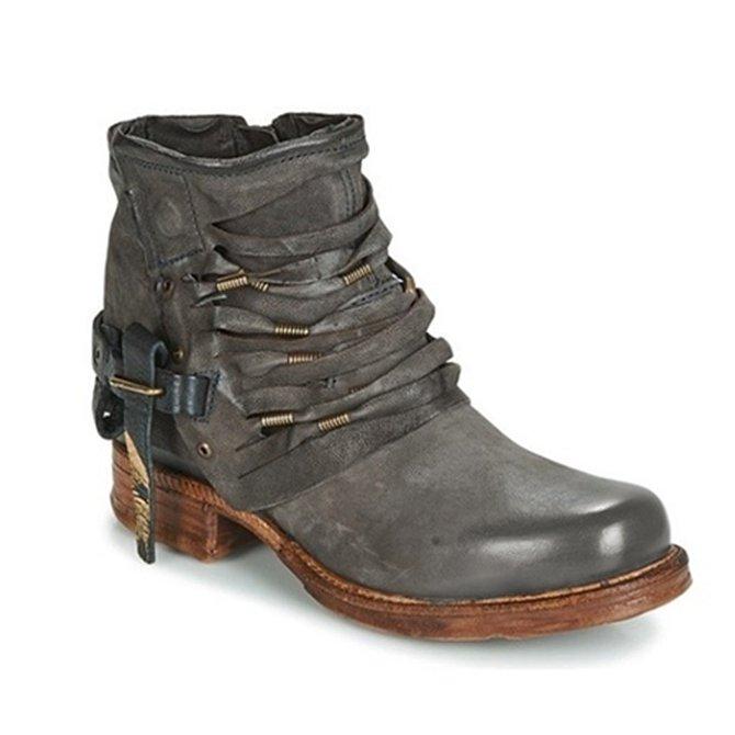 Buckle Strap Ankle Boots Women Distressed - View 5