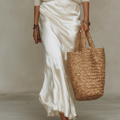 Womens Sweater And Satin Midi Skirt Set - View 10