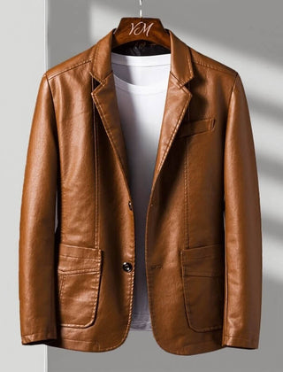 Mens Leather Blazer Jacket Oversized