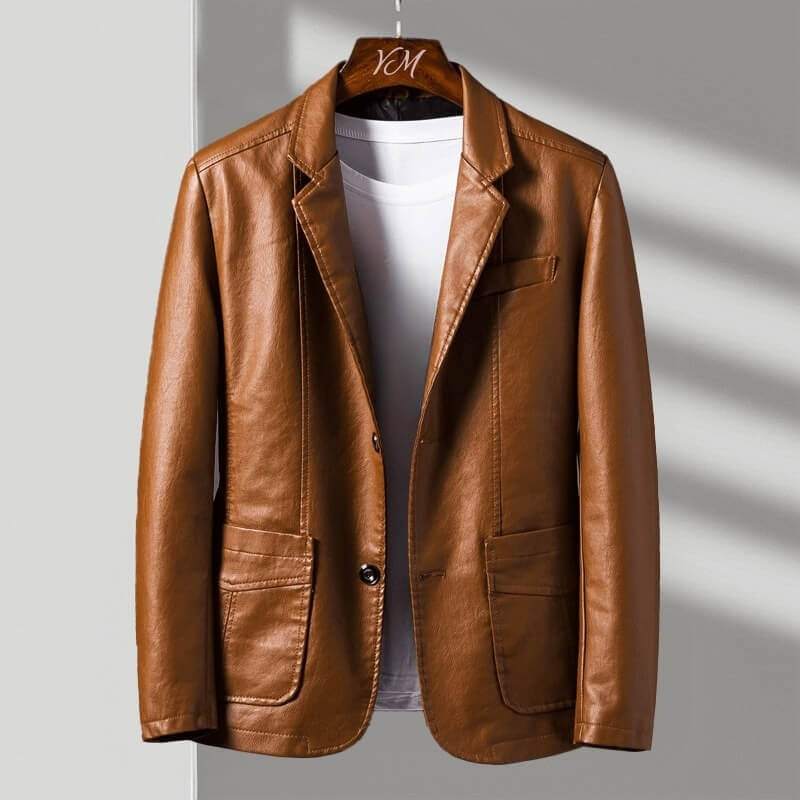 Mens Leather Blazer Jacket Oversized