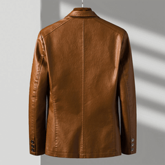 Mens Leather Blazer Jacket Oversized - View 2