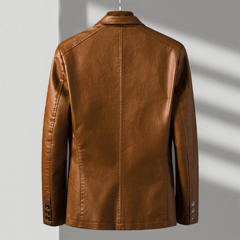 Mens Leather Blazer Jacket Oversized - View 2