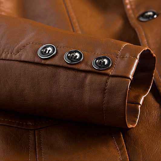 Mens Leather Blazer Jacket Oversized - View 3