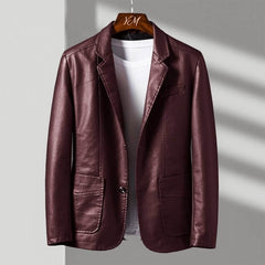 Mens Leather Blazer Jacket Oversized - View 5