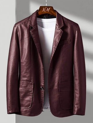 Mens Leather Blazer Jacket Oversized - View 5