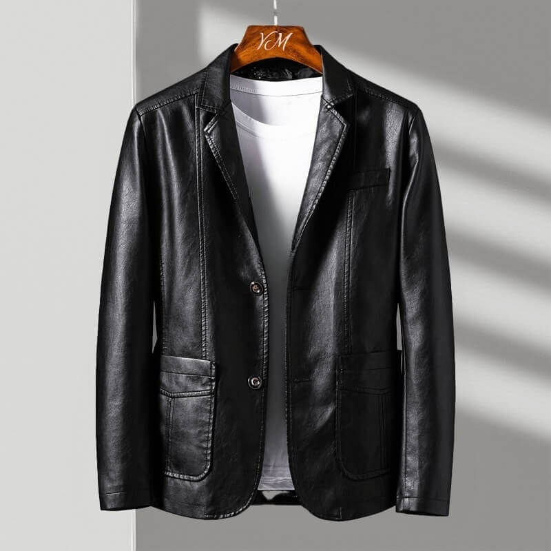 Mens Leather Blazer Jacket Oversized - View 6