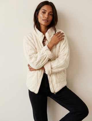 Womens Quilted Shirt Jacket Shacket