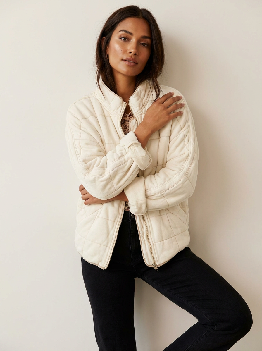 Womens Quilted Shirt Jacket Shacket