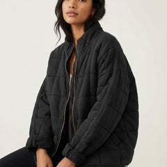 Womens Quilted Shirt Jacket Shacket - View 10