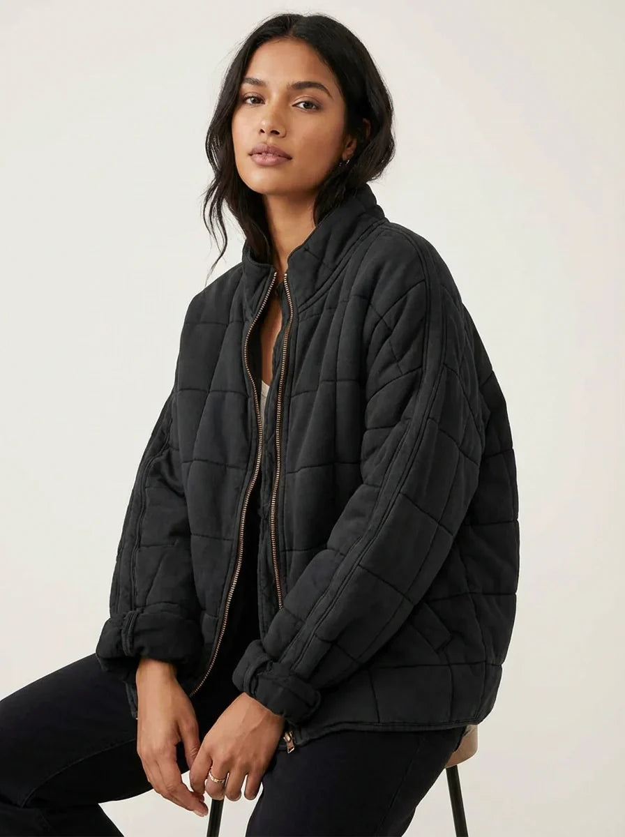 Womens Quilted Shirt Jacket Shacket - View 10