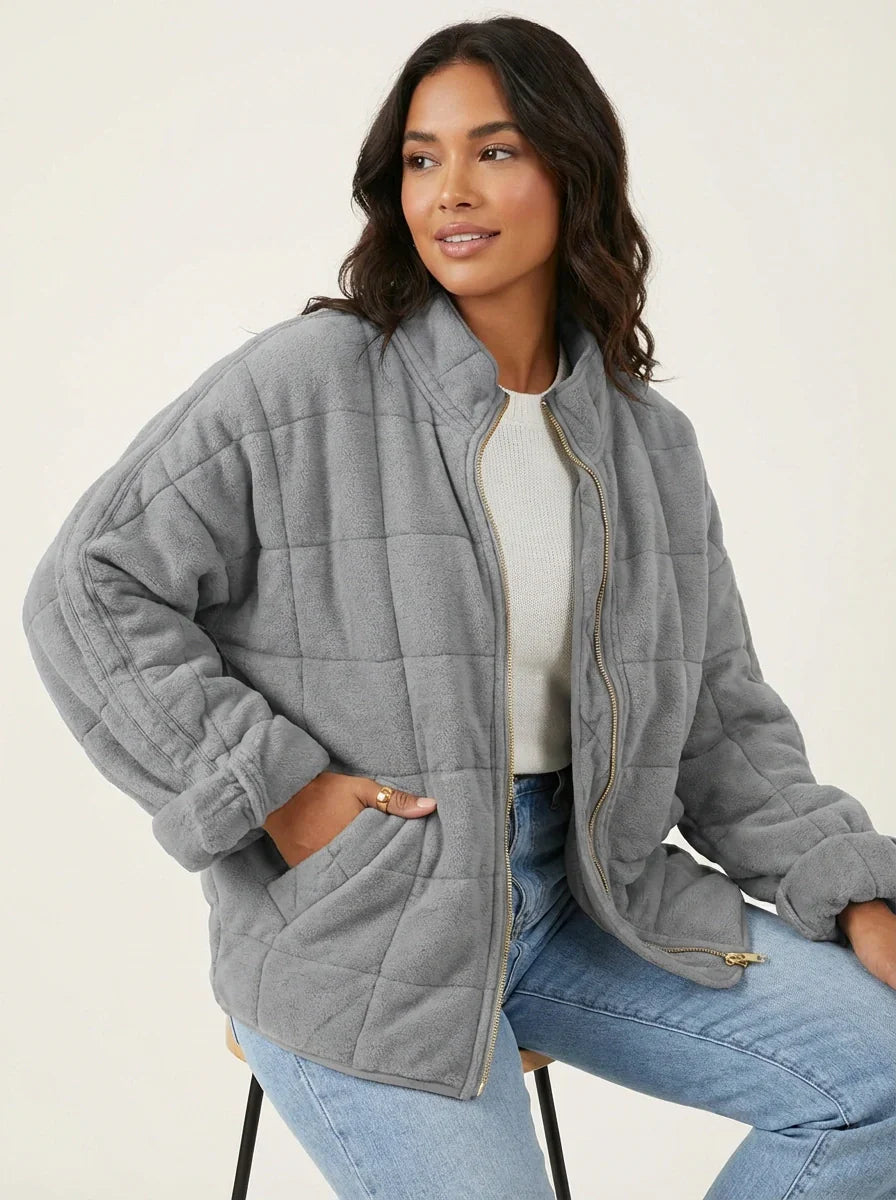 Womens Quilted Shirt Jacket Shacket - View 11