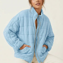 Womens Quilted Shirt Jacket Shacket - View 12