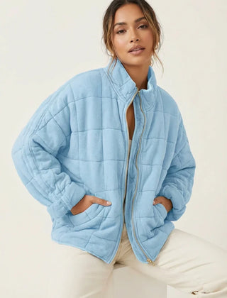 Womens Quilted Shirt Jacket Shacket - View 12