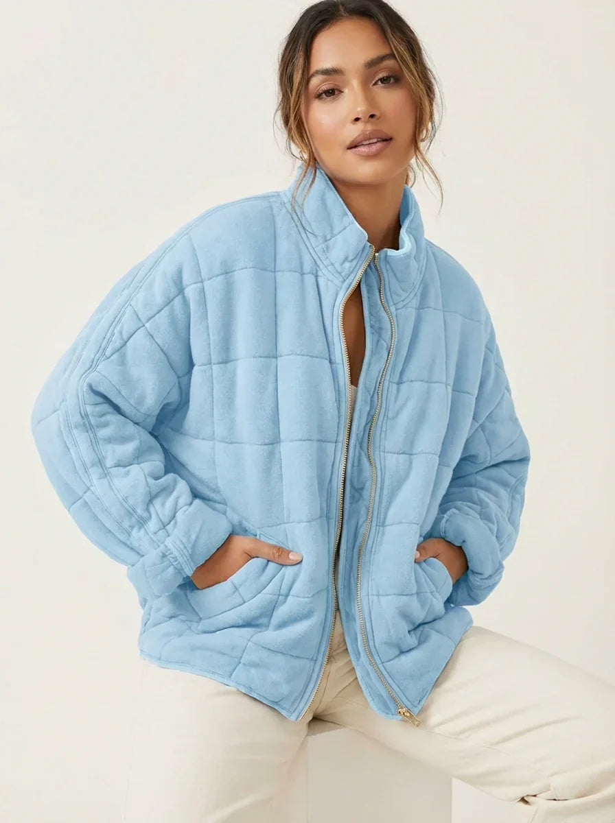 Womens Quilted Shirt Jacket Shacket - View 12