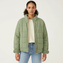 Womens Quilted Shirt Jacket Shacket - View 2