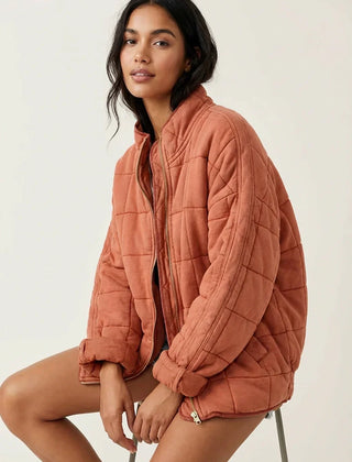 Womens Quilted Shirt Jacket Shacket - View 3