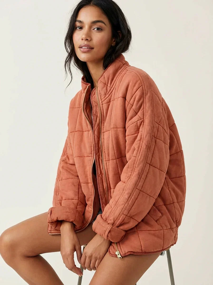 Womens Quilted Shirt Jacket Shacket - View 3