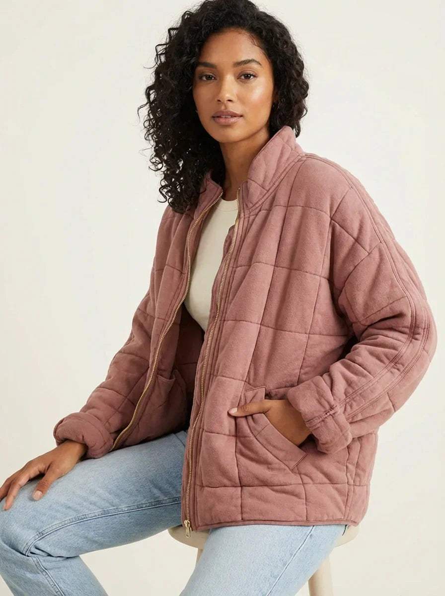 Womens Quilted Shirt Jacket Shacket - View 5